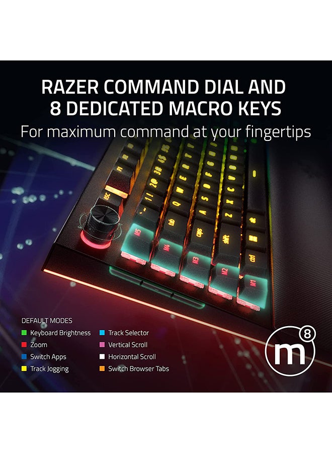 RAZER - BlackWidow V4 Pro RGB Mechanical Gaming Keyboard, Razer Green Switches, Command Dial, 5 Dedicated Macros Keys, English US Layout, Detachable Type-C Cable, Black | RZ03-04680100-R3M1 - Image 1
