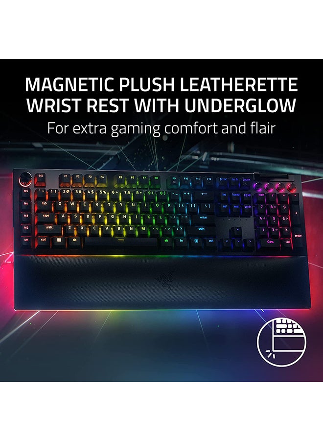 RAZER - BlackWidow V4 Pro RGB Mechanical Gaming Keyboard, Razer Green Switches, Command Dial, 5 Dedicated Macros Keys, English US Layout, Detachable Type-C Cable, Black | RZ03-04680100-R3M1 - Image 1