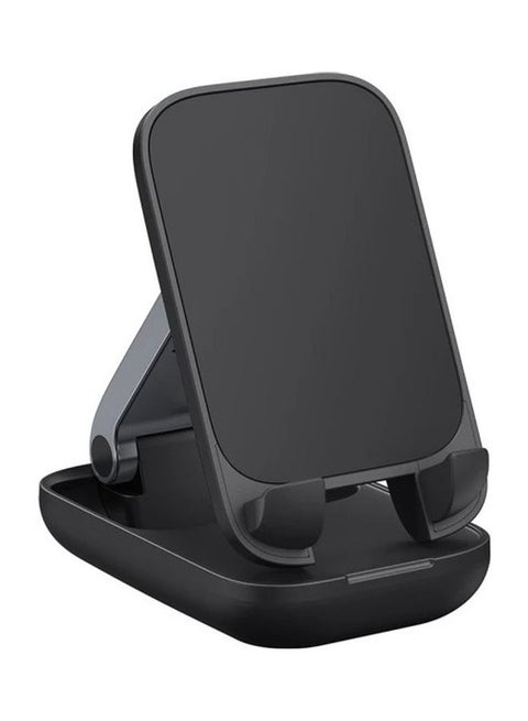 Foldable Phone Stand for Desk Height Adjustable Cell Phone Holder Portable Cellphone Cradle Desktop Dock Compatible with iPhone 15/14/13 Pro Max Mini, 12 11 XR X 8 7 6 Plus SE, Smartphone Black