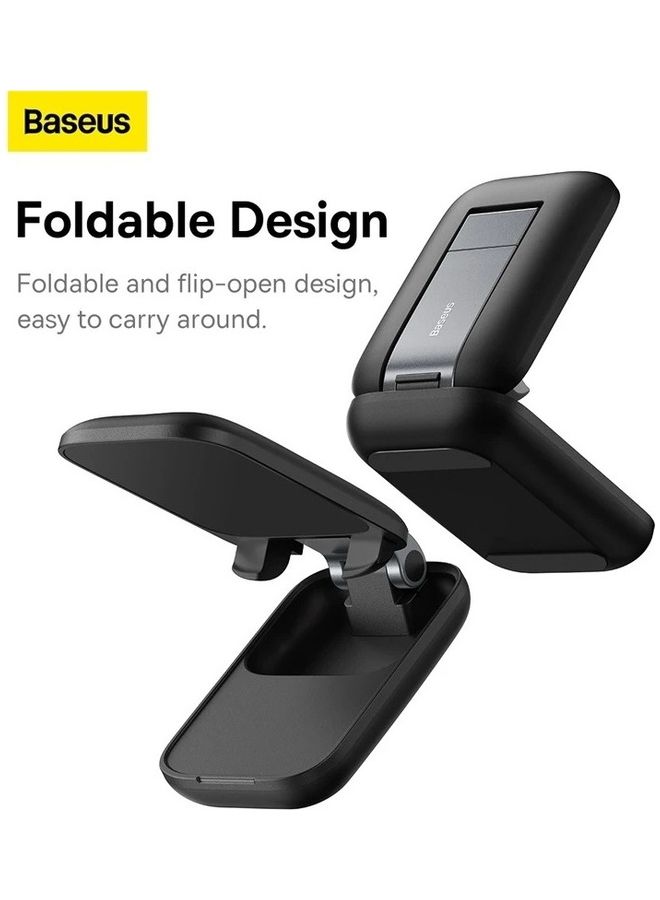 Baseus Foldable Phone Stand for Desk Height Adjustable Cell Phone Holder Portable Cellphone Cradle Desktop Dock Compatible with iPhone 15/14/13 Pro Max Mini, 12 11 XR X 8 7 6 Plus SE, Smartphone Black  - Image 3