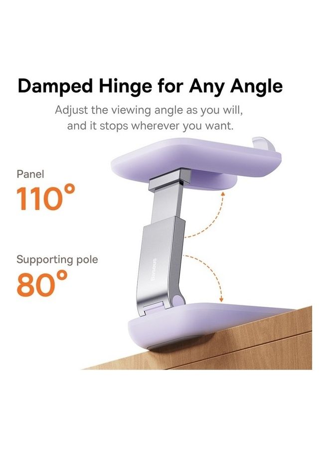 Baseus Cell Phone Stand with Mirror, Mobile Phone Holder for Desk with Adjustable View Angle & Height, Handsfree Smart Phone Cradle, Dock for Office, Kitchen, Traveling Accessories Purple  - Image 5