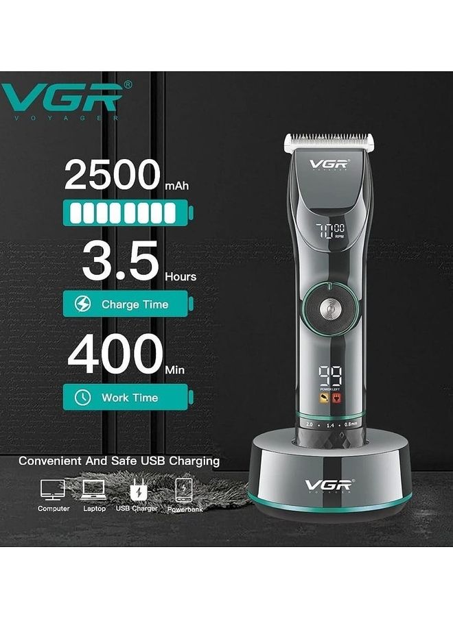 VGR Professional Hair Clipper Led Display Super Trim - Image 3