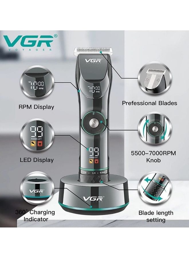 VGR Professional Hair Clipper Led Display Super Trim - Image 4