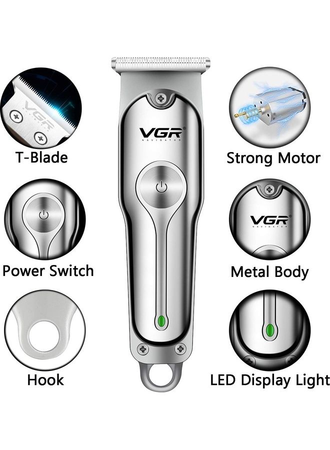 Cordless Professional Hair And Beard Trimmer Silver