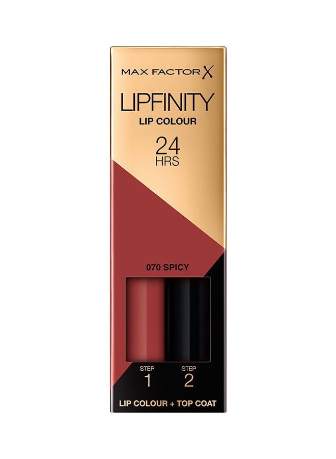Max Factor - 2-step Long Lasting Lipfinity Lip Colour Lipstick 2.3 ml 070 Spicy - Image 1