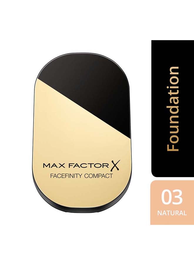 Facefinity Compact Foundation Pressed Powder – 003 –Natural