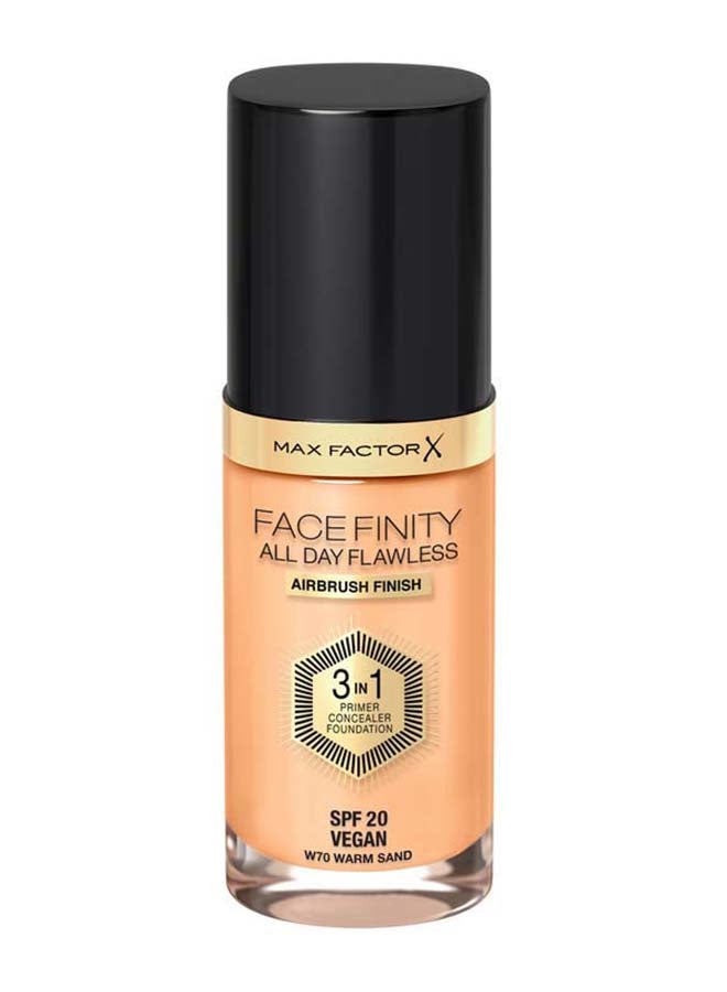 Max Factor - Facefinity All Day Flawless 3 in 1 Foundation – W70 –Warm Honey - Image 1