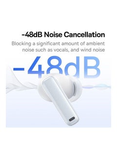 Baseus Wireless Earbuds, Hybrid Active Noise Cancelling Bluetooth Earphones, Bluetooth 5.3 Headphones with Dual-mic + Al Noise Cancellation Algorithm, 30H Playtime, APP Control Moon White  - Image 3