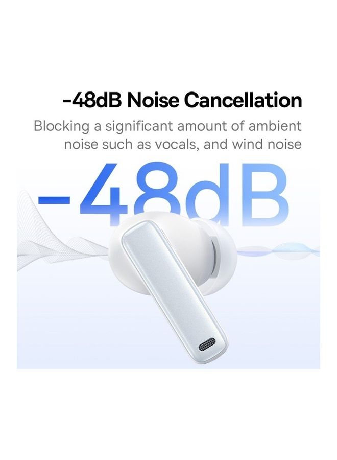 Baseus Wireless Earbuds, Hybrid Active Noise Cancelling Bluetooth Earphones, Bluetooth 5.3 Headphones with Dual-mic + Al Noise Cancellation Algorithm, 30H Playtime, APP Control Moon White  - Image 3