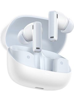 Baseus Wireless Earbuds, Hybrid Active Noise Cancelling Bluetooth Earphones, Bluetooth 5.3 Headphones with Dual-mic + Al Noise Cancellation Algorithm, 30H Playtime, APP Control Moon White  - Image 1