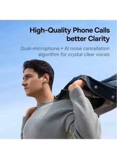 Baseus Wireless Earbuds, Hybrid Active Noise Cancelling Bluetooth Earphones, Bluetooth 5.3 Headphones with Dual-mic + Al Noise Cancellation Algorithm, 30H Playtime, APP Control Moon White  - Image 5