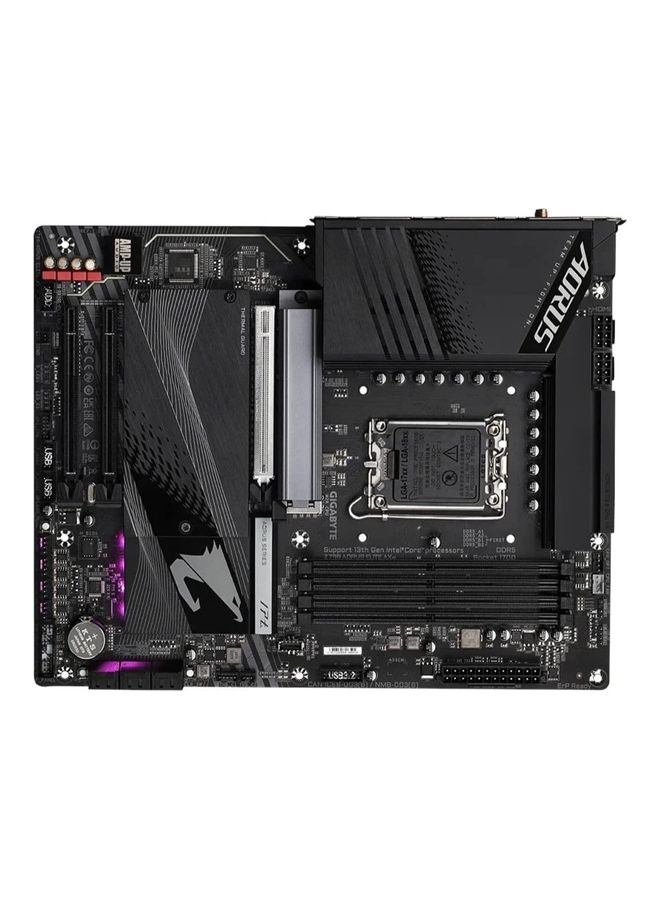 جيجابايت - لوحة ام للالعاب Z790 Z790 اوروس ايليت ايه اكس من جيجابايت (LGA 1700/انتل/Z790/ATX/DDR5/ جيل2X2/كواد M.2/PCIe 5.0/USB 3.2 جيل 2 X2 نوع C/انتل واي فاي 6E/ شبكة LAN 2.5GBE/كيو-PCIe/اي زي لاتش) أسود - Image 1