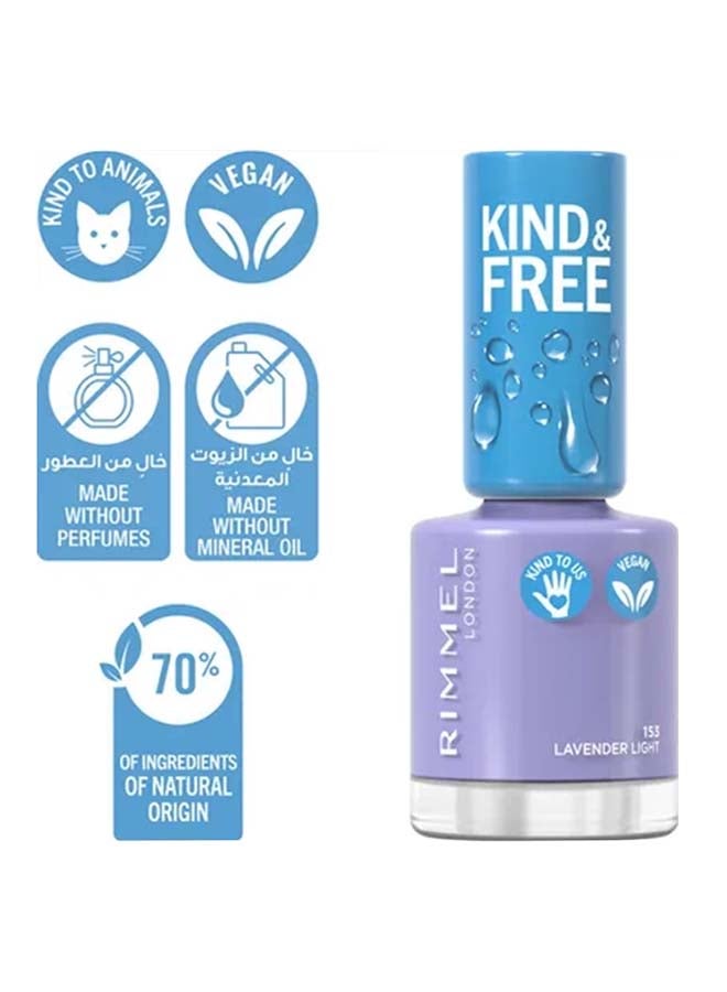 RIMMEL LONDON - Kind & Free Clean Nail Polish – 153 –Lavender Light - Image 1