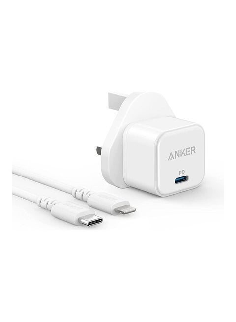 USB C Plug, 20W Fast USB C Charger Plug, PowerPort III 20W Cube iPhone Charger with USB-C to Lightning Cable for iPhone 14/14 Pro/14 Pro Max/13 Pro/13 Pro Max, Galaxy, iPad White