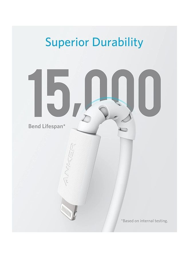 Anker - USB C Plug, 20W Fast USB C Charger Plug, PowerPort III 20W Cube iPhone Charger with USB-C to Lightning Cable for iPhone 14/14 Pro/14 Pro Max/13 Pro/13 Pro Max, Galaxy, iPad White - Image 1