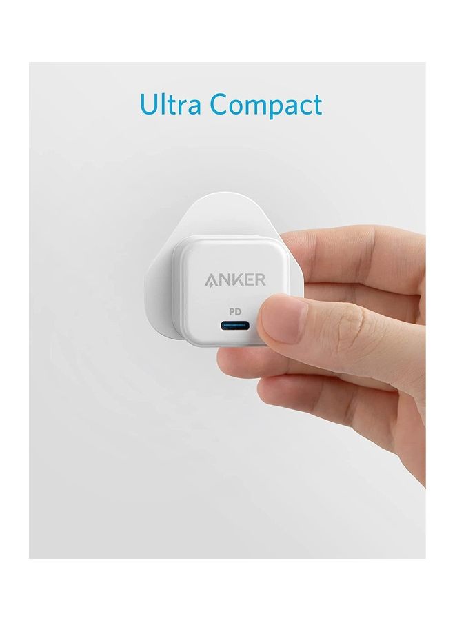 Anker - USB C Plug, 20W Fast USB C Charger Plug, PowerPort III 20W Cube iPhone Charger with USB-C to Lightning Cable for iPhone 14/14 Pro/14 Pro Max/13 Pro/13 Pro Max, Galaxy, iPad White - Image 1