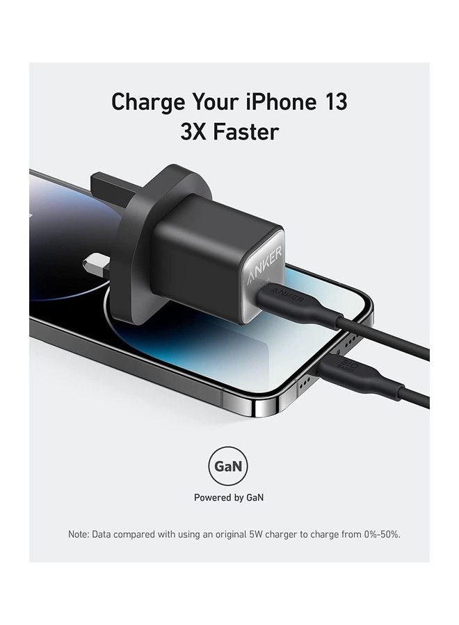 Anker - 511 Charger (Nano 3), 30W USB C GaN, PIQ 3.0 PPS Fast Charger for iPhone 16/15/14 Series, Galaxy, Pixel 4/3, iPad (Cable Not Included) Black - Image 1
