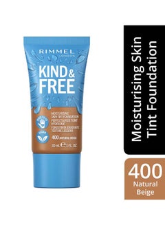 RIMMEL LONDON Kind & Free Moisturising Skin Tint Foundation – 400 –Natural Beige  - Image 2