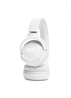JBL Tune 520Bt Wireless On Ear Headphones Pure Bass Sound 57H Battery Hands Free Call Plus Voice Aware Multi Point Connection Lightweight And Foldable White  - Image 4
