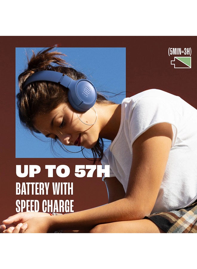 جي بي إل - سماعات أذن Tune 520Bt لاسلكية على الأذن، صوت جهير نقي، بطارية 57 ساعة، مكالمات بدون استخدام اليدين بالإضافة إلى اتصال متعدد النقاط، خفيفة الوزن وقابلة للطي لون أبيض - Image 1