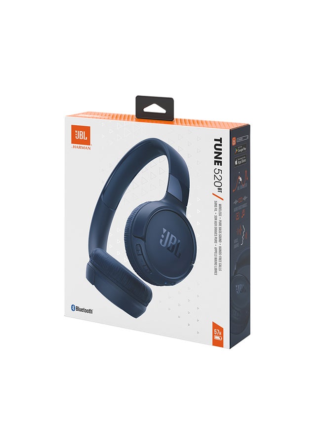 Tune 520Bt Wireless On Ear Headphones Pure Bass Sound 57H Battery Hands Free Call Plus Voice Aware Multi Point Connection Lightweight And Foldable Blue - v1682326676/N53401778A_6