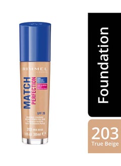 RIMMEL LONDON Match Perfection Foundation – 203 –True Beige  - Image 2