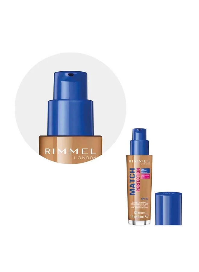 RIMMEL LONDON Match Perfection Foundation – 501 –Noisette