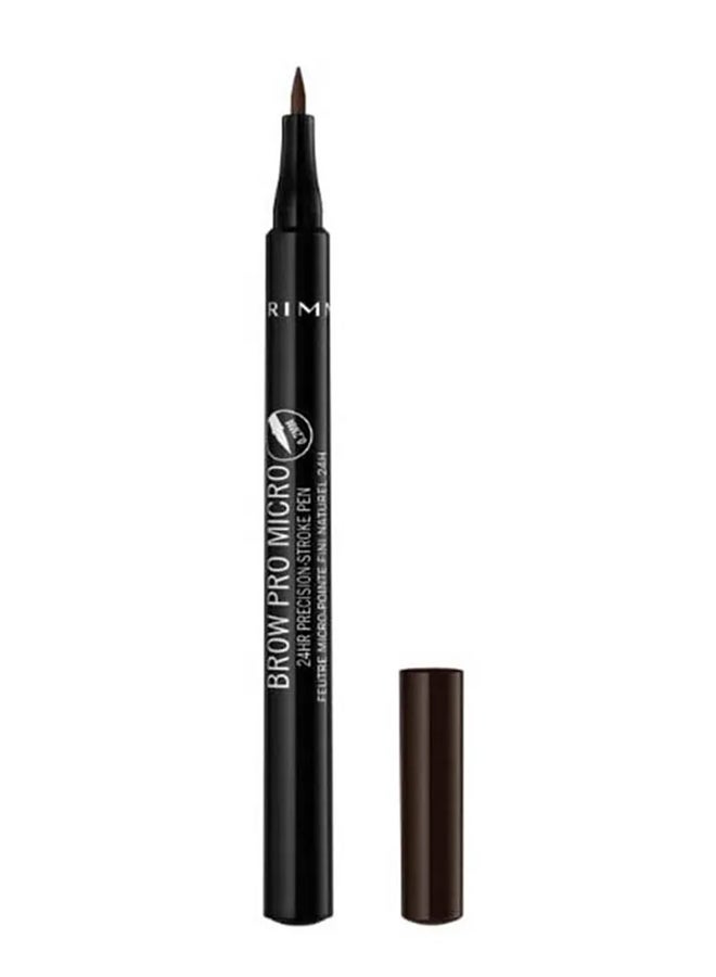 RIMMEL LONDON - Pro Micro 24HR Precision-Stroke Brow Pen – 004 –Dark Brown - Image 1