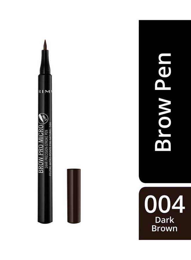 RIMMEL LONDON - Pro Micro 24HR Precision-Stroke Brow Pen – 004 –Dark Brown - Image 1