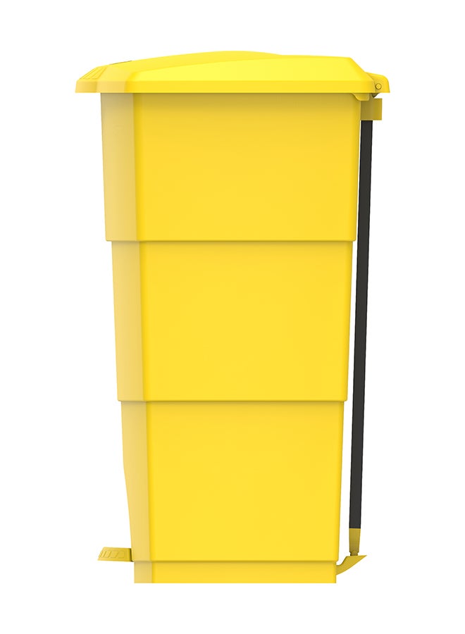 Cosmoplast - 70L Plastic Step On Waste Bin - Yellow L 49.5 x W 40.5 x H 68cm - Image 1