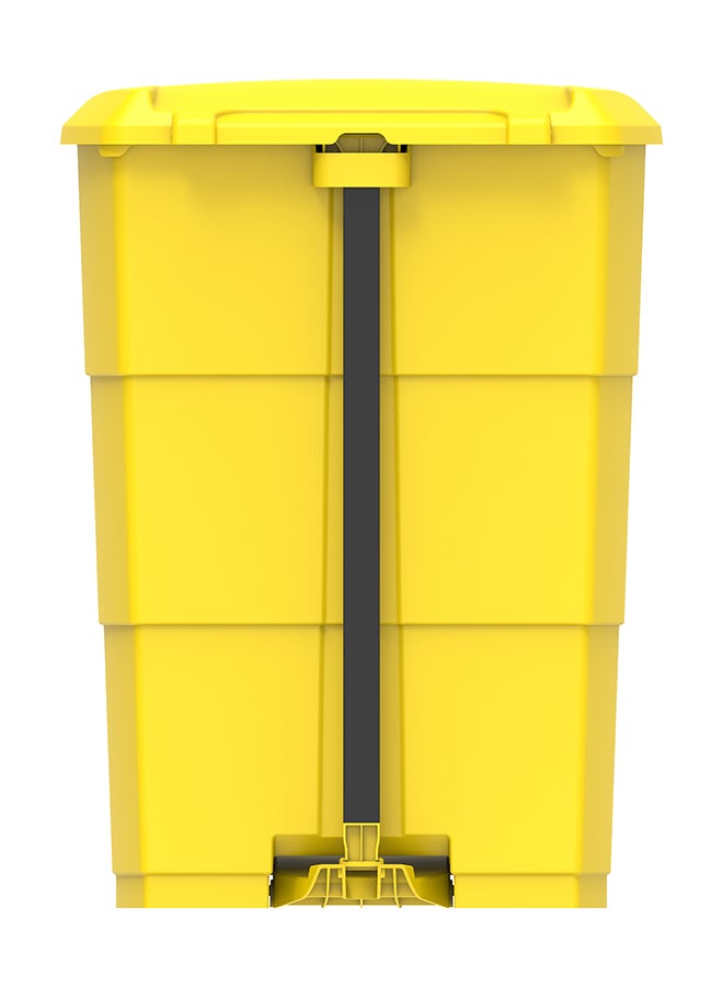 Cosmoplast - 70L Plastic Step On Waste Bin - Yellow L 49.5 x W 40.5 x H 68cm - Image 1
