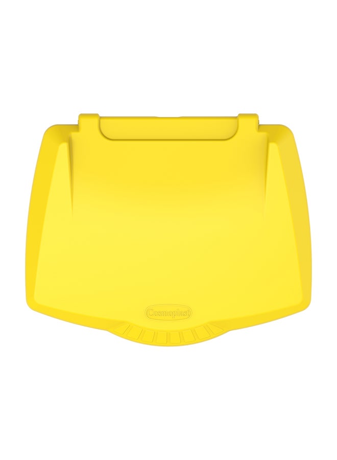 Cosmoplast - 70L Plastic Step On Waste Bin - Yellow L 49.5 x W 40.5 x H 68cm - Image 1