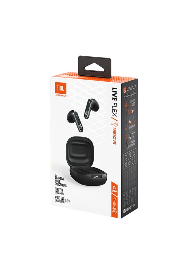 JBL - Live Flex True Wireless Noise Cancelling Earbuds Hi-Fi With Personi-Fi 2.0 40H Battery 6 Mics Touch Voice Control  Ip54 Water Resistant Black - Image 1