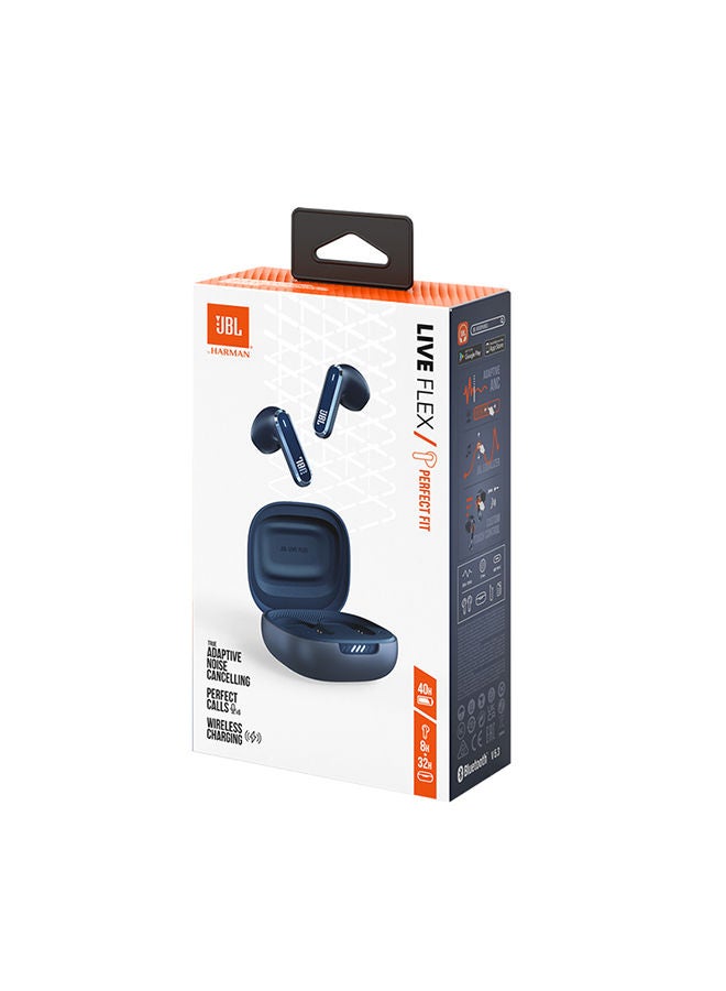 JBL - Live Flex True Wireless Noise Cancelling Earbuds Hi-Fi With Personi-Fi 2.0  40H Battery 6 Mics Touch Voice Control Ip54 Water Resistant Blue - Image 1