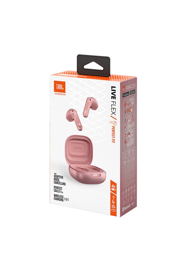 JBL - Live Flex True Wireless Noise Cancelling Earbuds Hi-Fi With Personi-Fi 2.0 40H Battery 6 Mics Touch Voice Control Ip54 Water Resistant Rose - Image 1