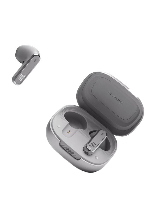 JBL - Live Flex True Wireless Noise Cancelling Earbuds Hi-Fi With Personi-Fi 2.0 40H Battery 6 Mics Touch Voice Control Ip54 Water Resistant Silver - Image 1