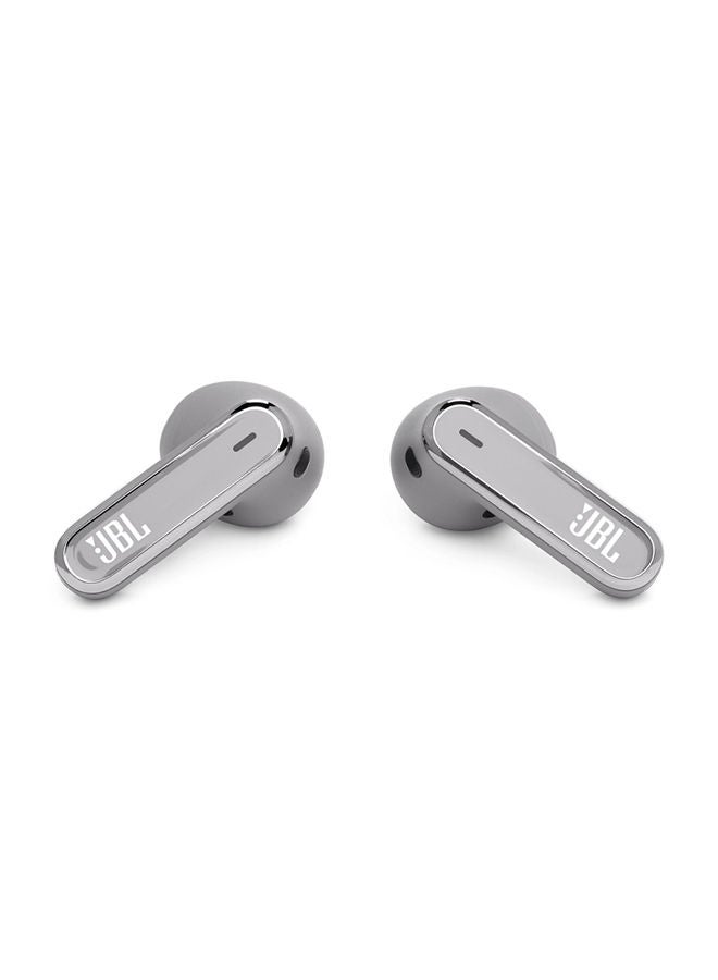 JBL - Live Flex True Wireless Noise Cancelling Earbuds Hi-Fi With Personi-Fi 2.0 40H Battery 6 Mics Touch Voice Control Ip54 Water Resistant Silver - Image 1
