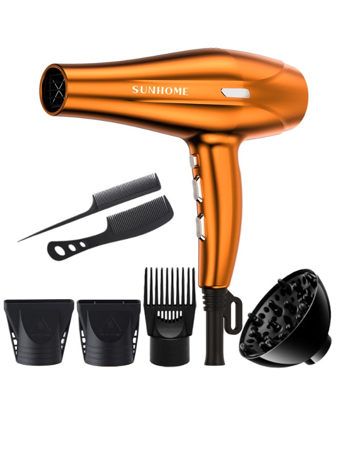 7-Piece Professional Hair Dryer Set ,2200W Rose Gold - v1682401768/N53333143A_1