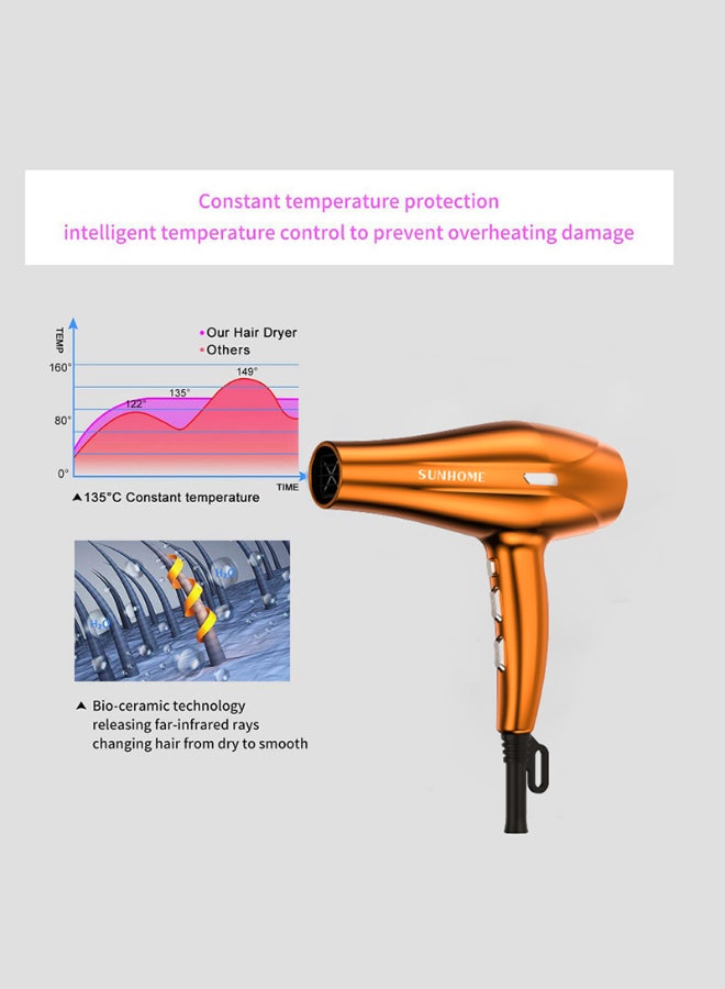 7-Piece Professional Hair Dryer Set ,2200W Rose Gold - v1682401769/N53333143A_5