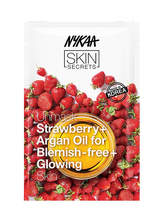 Nykaa Skin Secrets  Strawberry + Argan Oil Sheet Mask White 20ml White 20ml - Image 1