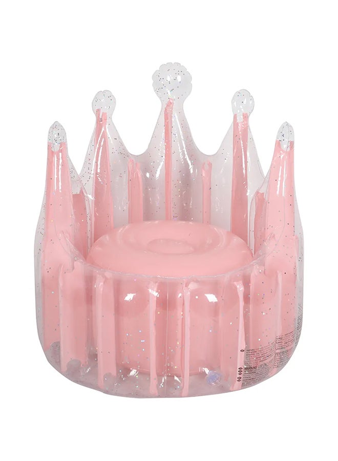 mumbo Jumbo Crown Shape Glitter Inflated Pool Float Suitable For Age 3+, Portable And Travel Friendly A Premium Quality 62 x 64cm  - Image 1