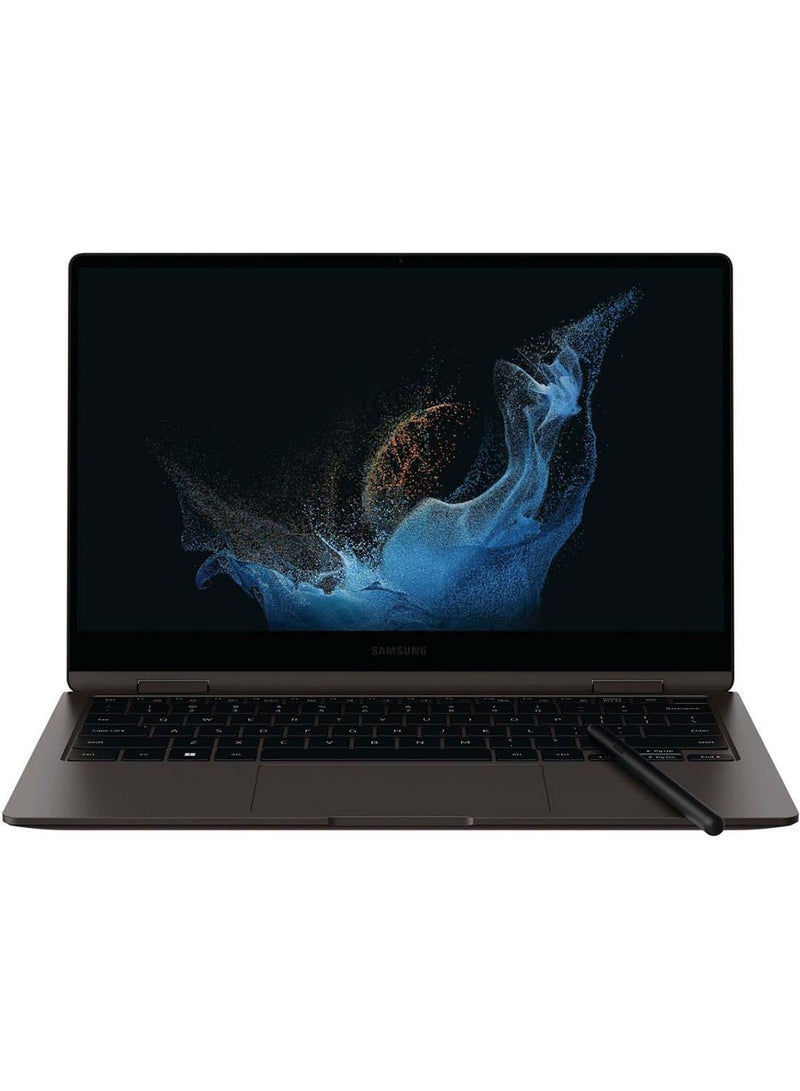 كمبيوتر محمول Galaxy Book2 360 بشاشة AMOLED تعمل باللمس مقاس 13.3 بوصة، الجيل الثاني عشر من Intel Core i7 Evo Platform وذاكرة وصول عشوائي سعتها 16 جيجابايت LPDDR4X - ومحرك أقراص SSD سعة 512 جيجابايت ورسومات Intel Iris Xe - v1682430613/N53402197A_2