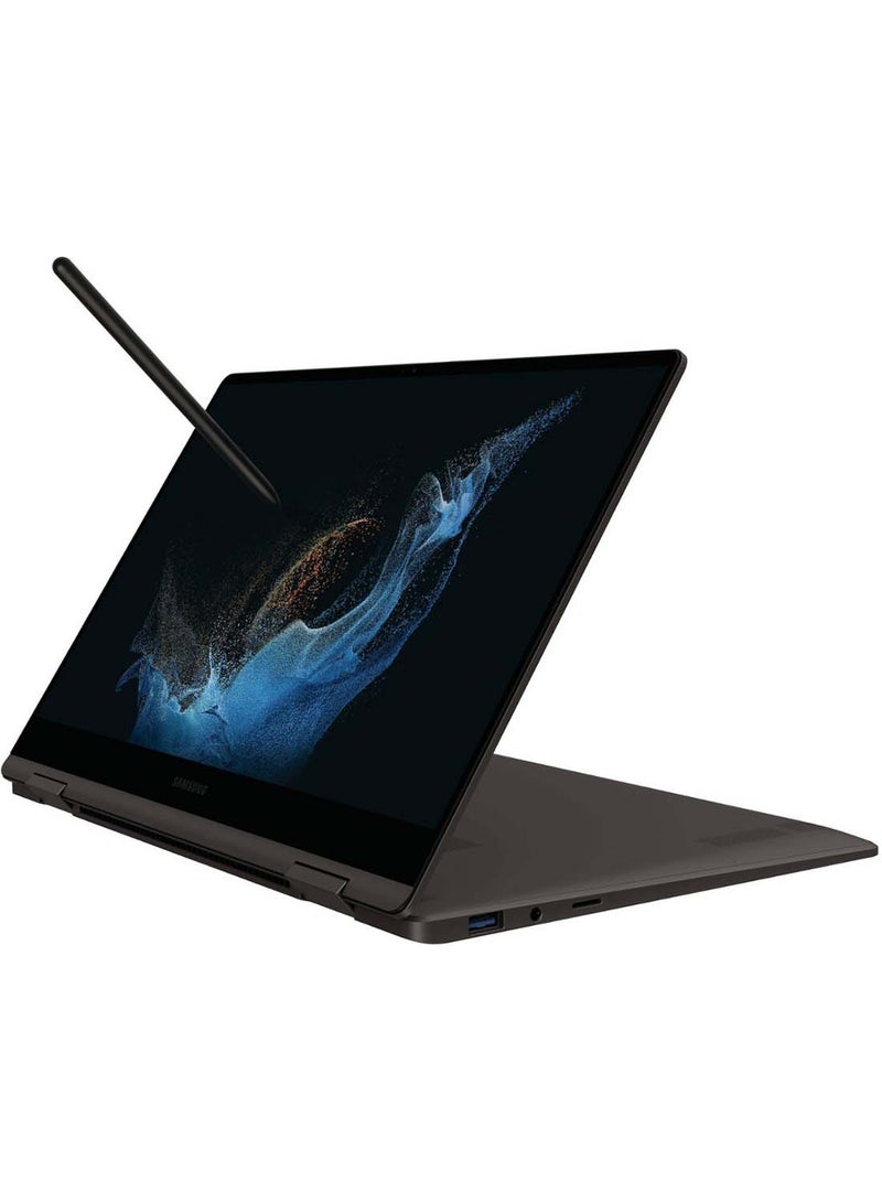 كمبيوتر محمول Galaxy Book2 360 بشاشة AMOLED تعمل باللمس مقاس 13.3 بوصة، الجيل الثاني عشر من Intel Core i7 Evo Platform وذاكرة وصول عشوائي سعتها 16 جيجابايت LPDDR4X - ومحرك أقراص SSD سعة 512 جيجابايت ورسومات Intel Iris Xe - v1682430613/N53402197A_5