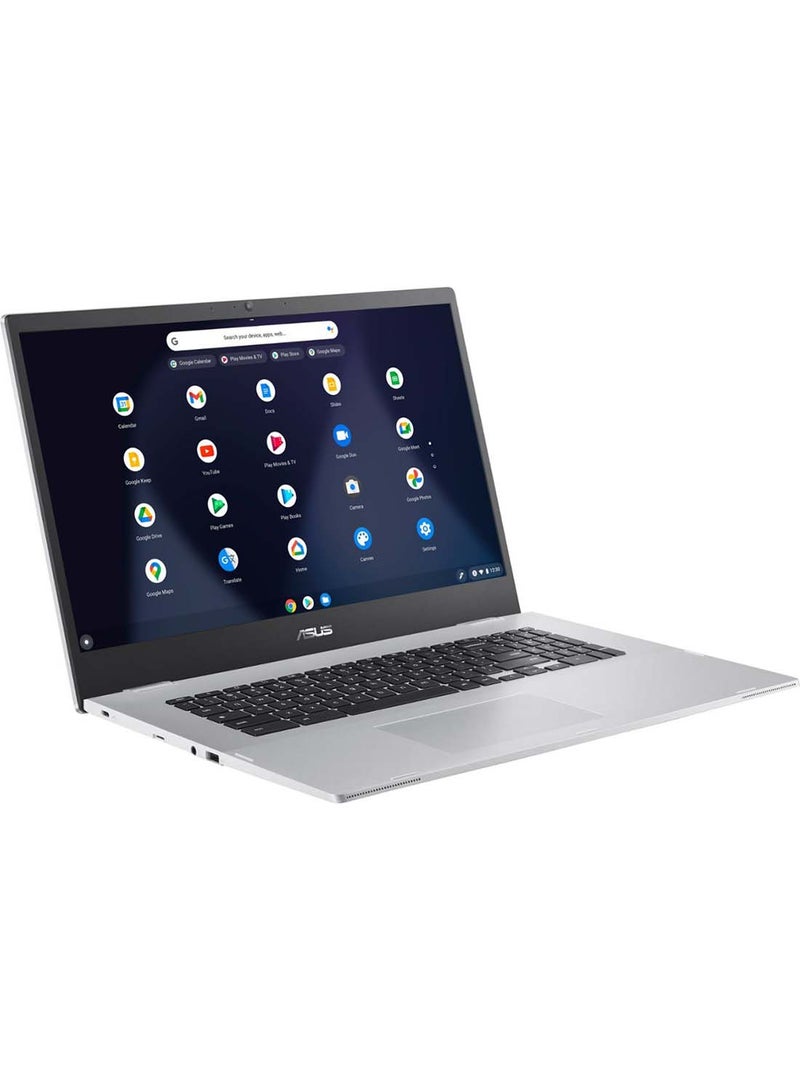ASUS - Chromebook CXB170CKA-BCL64N6 Laptop With 17.3-Inch Display, Celeron N4500 Processor/4GB RAM/64GB EMMC/Intel UHD Graphics 630/Chrome OS English Transparent Silver - Image 1