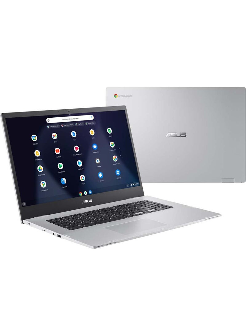 ASUS - Chromebook CXB170CKA-BCL64N6 Laptop With 17.3-Inch Display, Celeron N4500 Processor/4GB RAM/64GB EMMC/Intel UHD Graphics 630/Chrome OS English Transparent Silver - Image 1