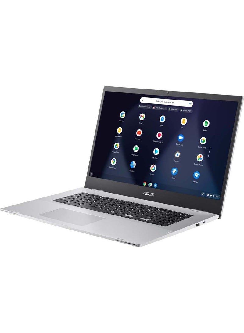 ASUS - Chromebook CXB170CKA-BCL64N6 Laptop With 17.3-Inch Display, Celeron N4500 Processor/4GB RAM/64GB EMMC/Intel UHD Graphics 630/Chrome OS English Transparent Silver - Image 1