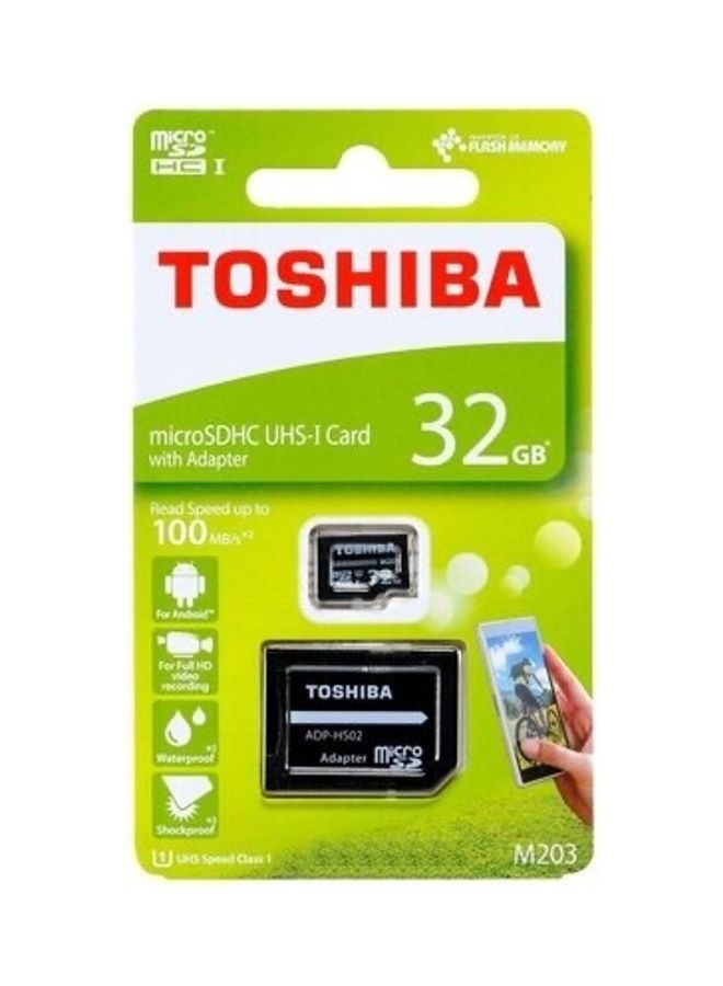 Toshiba - Micro SDHC UHS-I Card With Adapter Class 10 Speed 100 M203 32 GB - Image 1
