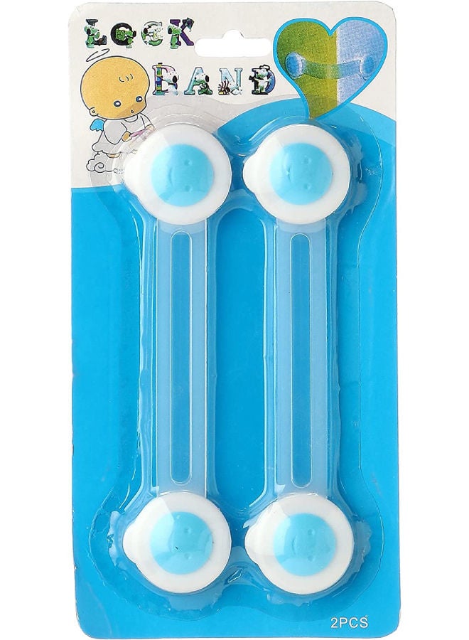 Generic 2-Piece Fridge Door Lock Set Blue 
