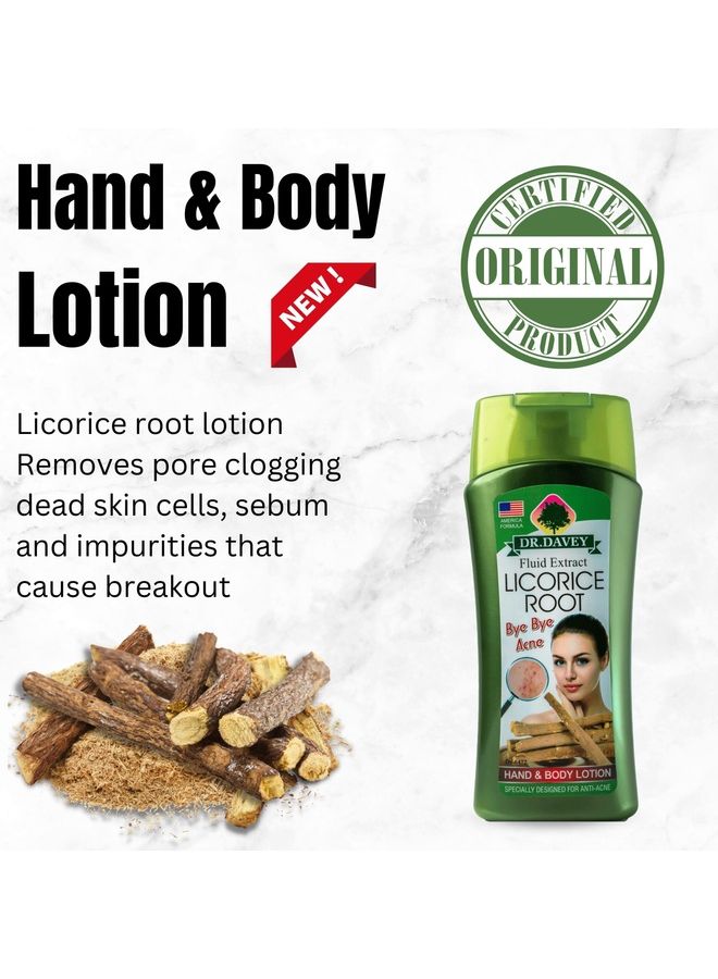 دكتور دافي لوشن للجسم واليدين بجذر عرق السوس، كريمي غير دهني للعناية بالبشرة ومضاد لحب الشباب، غني بعرق السوس، مثالي لجميع أنواع البشرة - Image 2