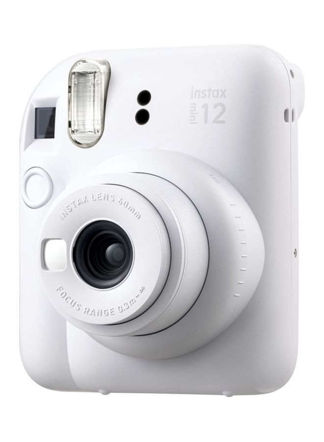 FUJIFILM - Instax Mini 12 Instant Film Camera With Pack Of 10 Films Clay White - Image 1